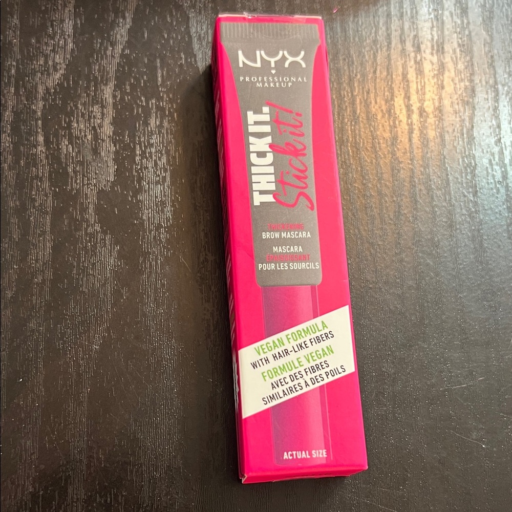NYX Thick It Stick It Brow Mascara in Pink Packaging